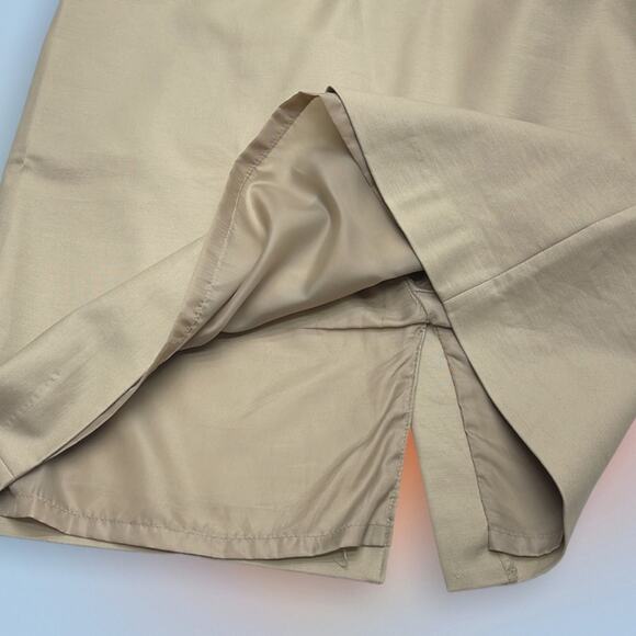 LIZ CLAIBORNE Women’s 12 Tan Belted Skirt - Picture 2 of 4